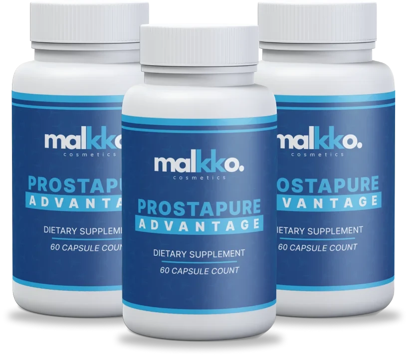 Supplied Prostapure Advantage product artwork showing three bottles